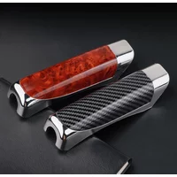 Universal Car Handbrake Grip Cover ABS Carbon Fiber Wood Style Parking Brake Decor Shell Auto SUV Interior Styling Accessories