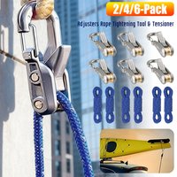 2/4/6-Pack Outdoor Rope Adjuster Heavy-Duty Tie Down Rope Tension Adjuster for Camping Tarps Guy Lines Boating & Outdoor Gear