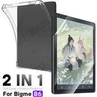 2 in 1 Screen Protector+TPU Case for Bigme B6 eReader Soft Film&Clear Protective Cover for Bigme B6 Anti-Scratch Accessories Kit