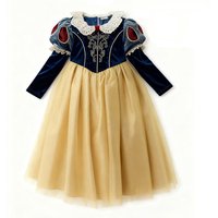 Snow White Children's Dress Girls Blue Princess Velvet Dresses Elsa Frozen Cosplay Winter Dress for Kids Party Gown 3-12Years