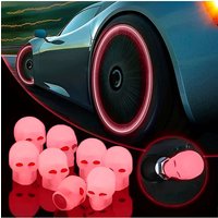 AliExpress NONE 4Pcs Skull Fluorescent Car Tire Valve Caps,Auto Motorcycle Bicycle Night Glowing Wheel Nozzle Plug Covers,Decor Tire Accessories