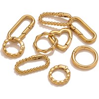 2pcs Stainless Steel Round Spring Ring Clasps Key Rings Bag Snap Hooks Open Buckles DIY Bracelet Necklace Jewelry Component