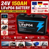 Hochkapazitäts-Lithiumbatterie 24V 150Ah LiFePO4 Zyklenfeste Batterie als Wiederaufladbare Batterie für Beleuchtung, Stromversorgung von Schiffen, Solar-/Windenergie und Kleine USVs