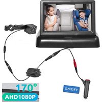 Babi 4.3 - Inch AHD 1080P Foldable Car Rear View Monitor - Night Vision Camera, Ideal for Baby Monitoring