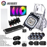 DIY PC Split Water Cooling Kit Hard Tube For Intel/AMD/Video Card/ Ryzen/NVIDIA/Case Fans CPU+GPU Cooler Set MOD