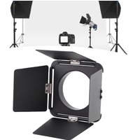 Flash Light Baffle Four Leaf Light Baffle for Bowens Small Mount Aluminum Alloy Flash Light Baffle Fit for ULanzi Video Lights