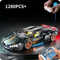 1280 Stück Technologie antike schwarze Supersport wagen Renn bausteine montiert Ziegel Auto Spielzeug Geschenk für Jungen Geburtstags geschenk