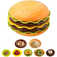 Stackable Hamburger Plate Set Mini Dinner Plate Funny Sauce Containers Seasoning Bowls Sauce Bowls Table Decor