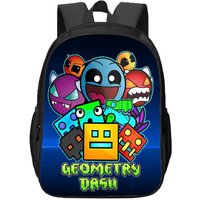 Geometry Dash Double layer Backpack for Primary and Secondary School Students and Children