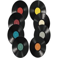 8Pcs/set Records Displays Fake Records Stickers Vinyl Record Crafts Vinyl Record Stickers PVC Artwork Wall Music Signs Ornaments