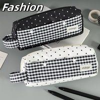 Fashion Stars Wave Point Handheld Pencil Case Portable Large Capacity Storage Pen Bag Student Back to School Office Stationery