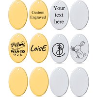 10pcs/lot Customize logo text photo Tags Oval Shape Charms for DIY Personalized Jewelry Making Stainless Steel Accessories