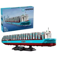New Diy Dual-Fuel Container Ship Building Block Puzzle Ship Model Kit Ship Assembly Building Block Toy Adult Gift