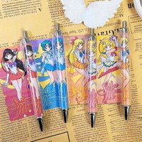 New Sailor 4pcs Moons Tsukino Usagi Student 0.5mm Ballpoint Pen Anime Exam Neutral Pen Office Essential Writing Pen Student Gift