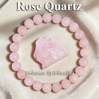 Natural Stone Beaded Bracelet 6 8 10mm Rose Quartz Round Bead Bracelet Healing Crystal Reiki Charm Vitality Love Harmony Jewelry