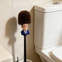 Creative Toilet Brush with Holder Funny President Doll Design Bathroom Decor Cleaning Tool Novelty Washroom Accessory Household