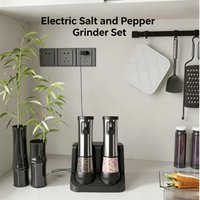Electric Automatic Pepper Grinder Set Rechargeable Base LED Display Adjustable Coarseness Kitchen Tool for Spices Tools