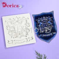 Coat of Arms Embossed Silicone Mold Chocolate Fondant Cake Decor Mould DIY Resin Clay Making Model Home Decorating Tool Bakeware