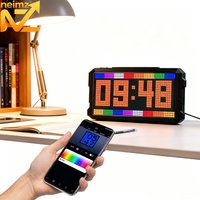 LED Matrix Pixel Display Screen Alarm Clock DIY Graffiti Animation Drawing Panel RGB Nightlight for Game Room Decor Gift Idea