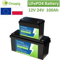 Nowy akumulator litowy LiFePO4 12V 24V 100Ah do łodzi, kampera, domu, systemu energii słonecznej, akumulator trakcyjny z wbudowanym BMS 100A