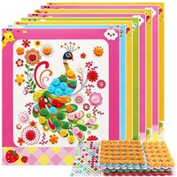 5pcs Style Random Button Stickers Children Creative Handmade DIY Button Painting Toys School Art Craft Kids Early Education Toys
