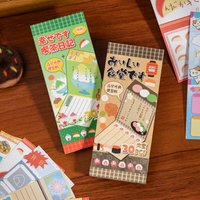 30Pcs Writable Memo Pads - Japanese Food Themed Lined Note Papers for Journal Scrapbook