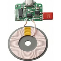 15W Qi Fast Wireless Charger Module with Built-in MCU Universal Type-C PCBA Circuit Board with Coil for DIY Furniture & Car