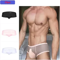 1-3PCS Men's Boxers Low-rise Ice Silk Underpants Men Small Boxer Shorts Sexy Underwear Men Panties Boxer Briefs