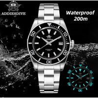 ADDIESDIVE New AD2084 39mm Diver Watch Japanese NH35A Automatic Movement Sapphire Crystal Ceramic Bezel 200M Waterproof for Men