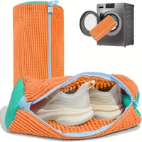 2Pcs Plush Sneaker Washing Bags with Zipper 360° Deep Clean Reusable Laundry Bag for Washer And Dryer Shoe Cleaning Accessory