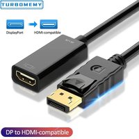 4K DisplayPort to HDMI-compatible Cable 1080P DP Male to HDMI-compatible Female Adapter For PC HDTV Projector DP Converter