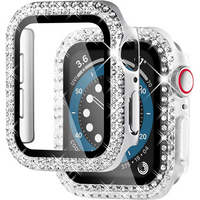Diamant abdeckung für Apple Uhrengehäuse 45mm 41mm 44mm 40mm 42mm 38mm gehärtetes Glas Stoßstange Displays chutz folie iwatch Serie 7 se 6 8 5