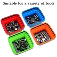 1Pc Color Square Foldable Magnetic Silicone Parts Tray Strong Magnetic Hardware Tool Storage Organizer Parts Holder