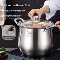 New Home Stainless Steel Special High Pot Large Capacity Double Ear Drum Shaped Sugar Soup Pot, Thick and Durable High Soup Pot