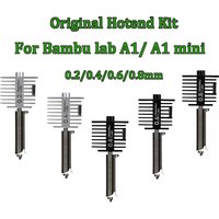 Original A1 Hotend Kit For Bambu Lab A1 mini 0.2/0.4/0.6/0.8mm Hardened Steel Nozzle Tips Bambulab Professional Hot End