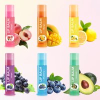 6 Pcs Cute Fruit Lip Balm Set, Christmas Birthday Gifts For Girls Friends