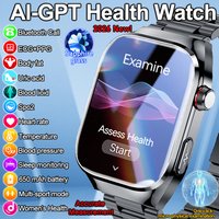 Smartwatch 2026 z analizą składu ciała, EKG+PPG, pomiarem kwasu moczowego, ciśnienia krwi, natlenienia krwi, zegarem, funkcją połączeń, dla kobiet i mężczyzn.