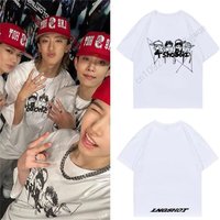 LNGSHOT 4SHOBOIZ graphic unisex 100%Cotton Tshirt Kpop Fashion Retro Men Women 2026 New breathable luxury Short sleeve shirt