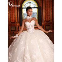Romantic 3D Flower Sweetheart Ball Gown Wedding Dress Lace Corset Bridal Gown For Bride Floor Length Customized Vestido De Novia