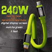 240W Fast Charging Type-C to Type-C Data Cable PD High Power Charger Cord USB To Type-C Charging Wire For IPhone Samsung Xiaomi
