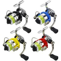 WEIHE MN100 Mini Spinning Fishing Reel 4.3:1 Gear Ratio 2+1BB 4 Colors pesca Fishing Wheel With 50m 2# Line