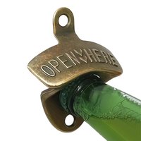 5.8x7.7cm Vintage Zinc Alloy Wall Mounted Bottle Opener Heavy Duty Hanging Beer Opener Home Decor Accessory Drink Opening Tool