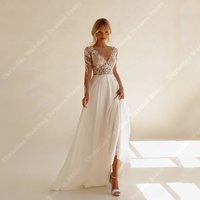 Long Sleeves Women Wedding Dresses Lace Flower Printing Mopping Length Bridal Gowns A-Line Vestidos De Noivas 2025 Customized