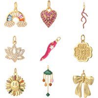 Cute Rainbow Love Charms for Jewelry Making Gold Color Bowknot Charm DIY Women's Necklace Bracelet Pendant Talisman Dijes