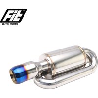 1pcs Car S-Flow Sport Muffler Stainless Steel Mugen Deep Low Sound Muffler Tail Pipe
