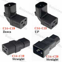 AC Converter IEC 320 C14 To C19 C20 AC Power Adapter Plug IEC 3Pole IEC 320 3pin Male To Female Extend 90 Degree Down Up Angle