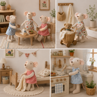 Ins Danish fairy tale mouse decoration doll: cute decompression pinch toy decompression finger doll suitable for 0-3