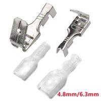 20Sets 6.3mm / 4.8mm Against Crimp Terminal Splice Male Female 2 in 1 Spade Connector Terminal With Case for 0.3-2.5mm2 Cable
