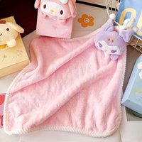 Kawaii Sanrio Hello Kitty My Melody Cartoon Cute Hand Towel Water-Absorbent Coral Fleece Kitchen Decor Quick-Drying Towel Gift