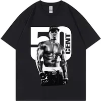 Rapper 50 Cent Graphic T Shirts Male Fashion Hip Hop Vintage Short Sleeve T-shirt Women Summer 100% Cotton Oversized T-shirts